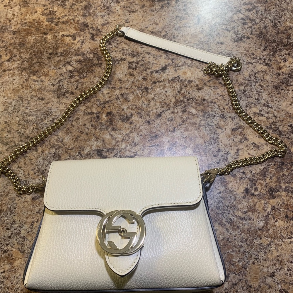 Pristine Condition Gucci Interlocking G White Cro… - image 1